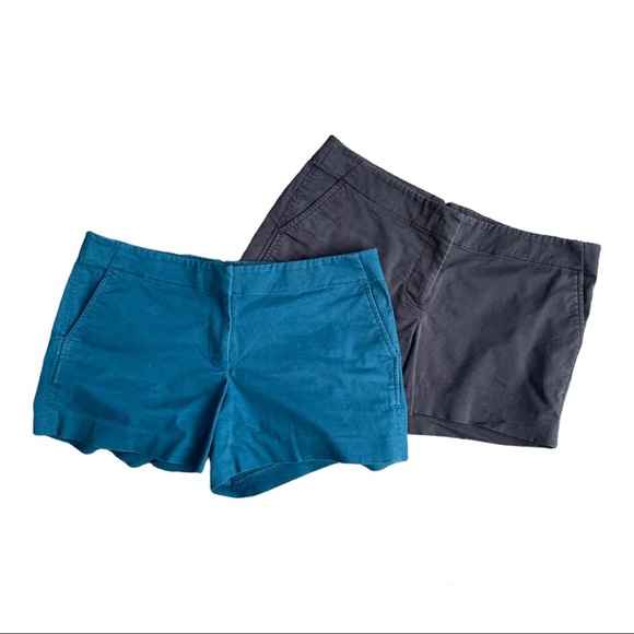 J. Crew Pants - J. Crew 4” Inch Esplanade Shorts - 2 Pair Black & Teal Size 8